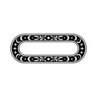 Elegant Oval Frame with Celestial and Floral , Illustration vector