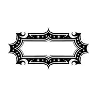 Ornate Black and White Frame with Star Embellishments vector