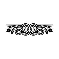 Elegant Black Scroll Border with Holly Elements on White vector