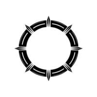 Stylized Black Circle with Spikes - Minimalist vector