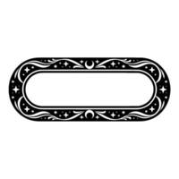 Celestial Frame Decorative Oval with Stars and Moons vector