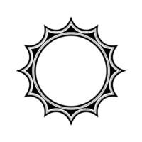 Geometric Black and White Sunburst Frame on White Background vector