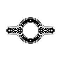 Decorative Black and White Circular Frame Element vector