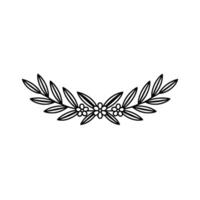 Elegant Black Leaf and Flower Border, Minimalist vector