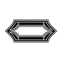 Geometric Art Deco Label or Frame Element, Minimalist Black White vector