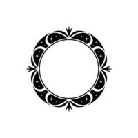Celestial Circle Frame, Black White, Decorative, Minimalist vector