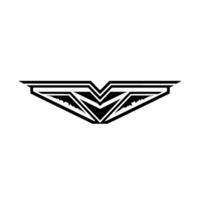 Geometric Wing , Modern Art Deco Style, Monochromatic vector