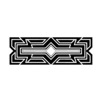 Geometric Art Deco Border Black and White Ornamental vector