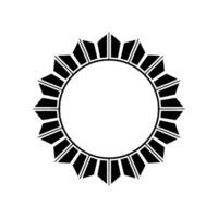 Geometric Black Sunburst Frame on Light Gray Background vector