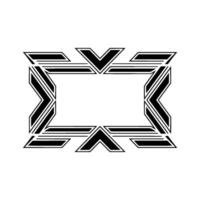 Geometric Deco Frame Black and White Ornament on Light Gray Background vector