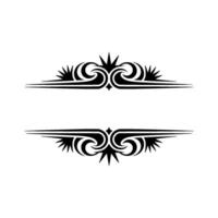 Elegant Black Divider Ornament with Spirals and Pointed Accents vector