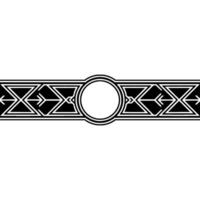 Geometric Black and White Patterned Border, Decorative Element vector