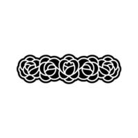 Elegant Black Rose Floral Border on Gradient Background vector