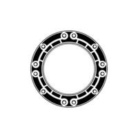 Minimalist Geometric Circle with Detailed Black Ornament vector