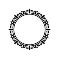 Geometric Circular Frame, Black and White , Decorative Border vector