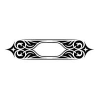 Black Tribal Ornament with Frame, Minimalist vector
