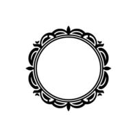 Elegant Black Circular Frame on White Background - Decorative vector