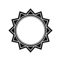 Geometric Black Sunburst Frame on White, Minimalist Element vector