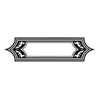Geometric Emblem Frame with Decorative Corners on White Background vector