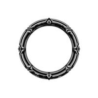 Geometric Circular Frame Illustration with Starburst Accents, Minimalist vector