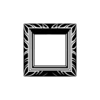 Elegant Black and White Decorative Picture Frame on White Background vector