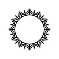Abstract Sunburst Frame in Black and White, Decorative vector