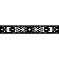 Celestial Pattern Border, Black and White, Geometric vector