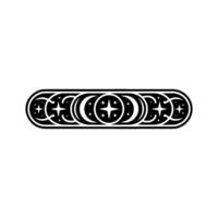 Celestial Ornament Minimalist Moon Star on White Background vector