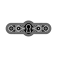 Art Deco Keyhole Emblem with Geometric Ornaments vector