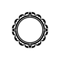 Geometric Circle Frame in Black and White, Elegant Decorative vector