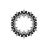 Minimalist Snowflake Wreath with Red Berries - Christmas Illustration vector