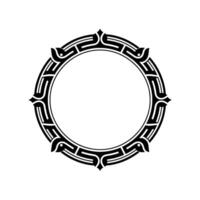 Decorative Geometric Circle Frame, Black and White Minimalist vector