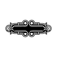 Art Deco BadgeEmblem in Black White, Minimalist Style vector
