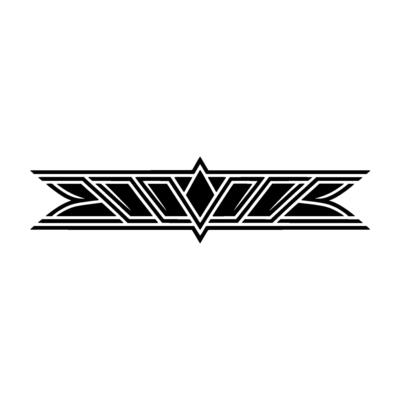 Art Deco Ornament Black and White Geometric Border