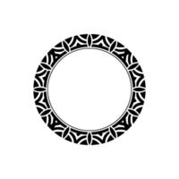 Minimalist Black White Circular Pattern Border vector