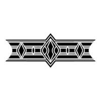 Geometric Black and White Art Deco Border, Decorative Element vector
