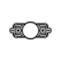 Art Deco Oval Frame with Decorative Geometric Elements vector