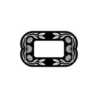 Decorative Black Floral Frame Element on Gradated Background vector