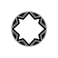 Geometric Starburst in Black and Silver on White, Minimalist Style vector