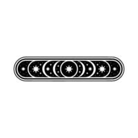 Celestial Ornament Black and White Moon and Star vector