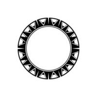 Geometric Black and White Circular Frame, Minimalist vector