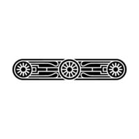 Geometric Ornament in Art Deco Style with Wheel Motifs vector