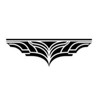 Black and White Art Deco Element on White, Minimalist vector