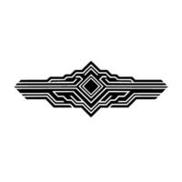 Geometric Black and White Element Deco Style, Circuit Board Aesthetic vector