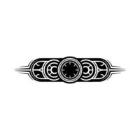 Geometric Abstract Ornament in Black on White Elegant Minimalist vector