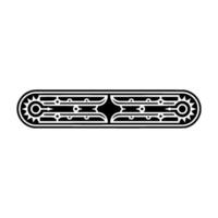 Geometric Border Ornament in Black and White, Abstract vector
