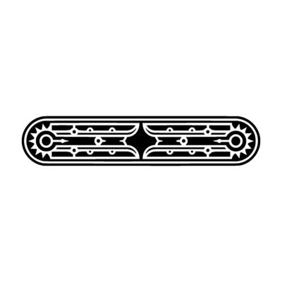 Geometric Border Ornament in Black and White, Abstract