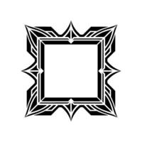 Art Deco Square Frame, Geometric Black and White , Illustration vector