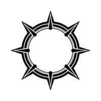 Geometric Spike Ring Element Black and White Minimalist vector