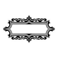 Ornate Decorative Frame, Black and White Illustration vector